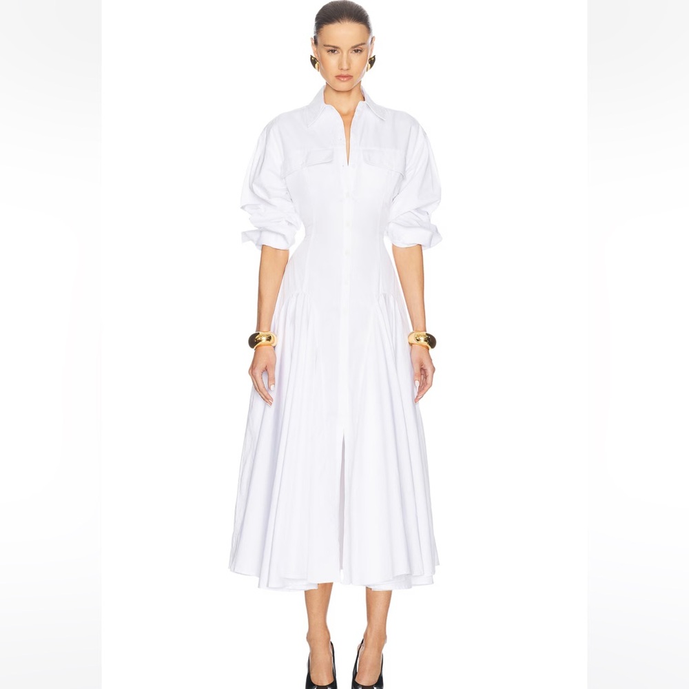 Helsa godet shirt dress